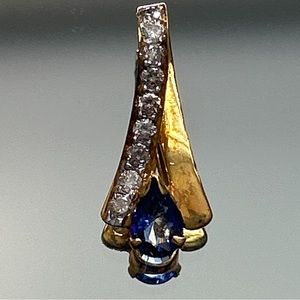 Vintage Tanzanite Diamond 14 Karat Gold Pendant